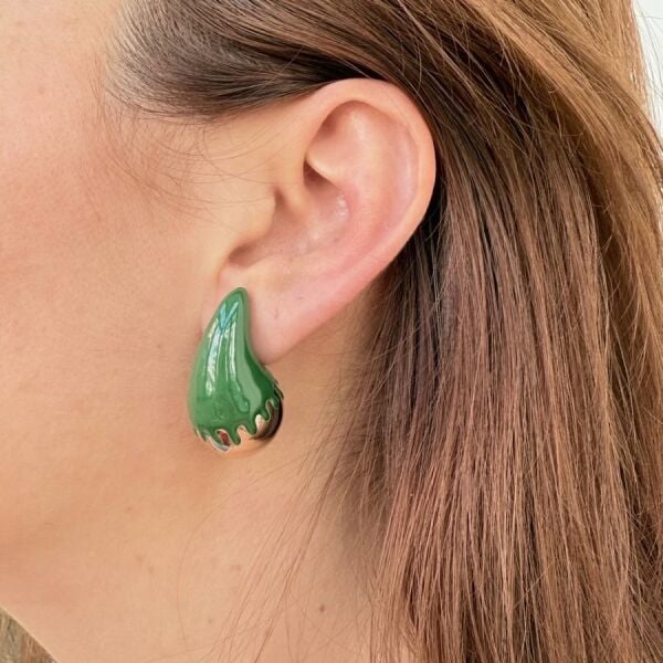 Mine Kaplamalı Tasarım Küpe