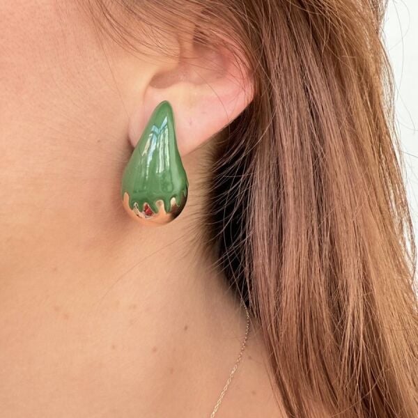 Mine Kaplamalı Tasarım Küpe