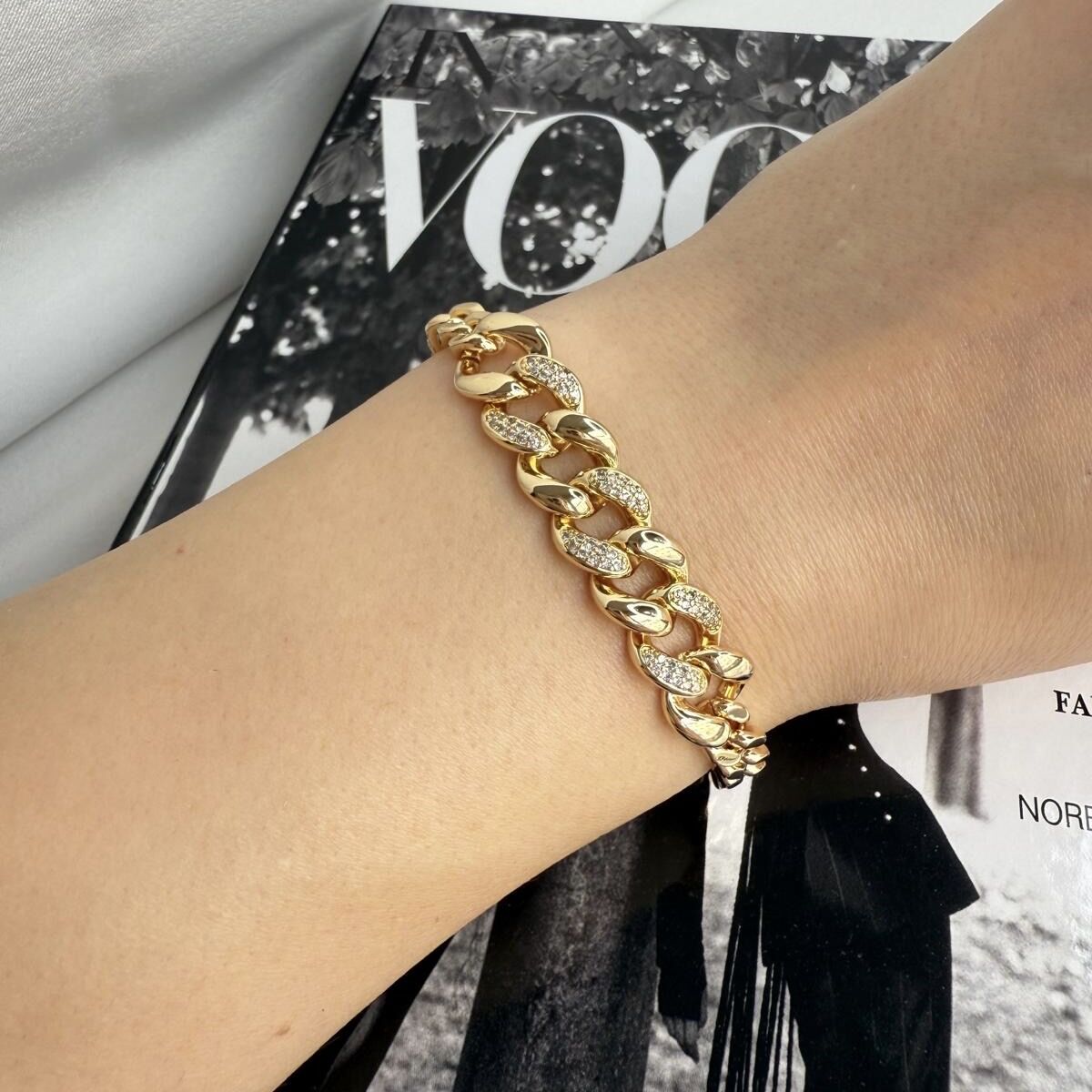 Altın Kaplama 14k Renginde Gurmet Model Bileklik 19 cm Boyutunda Kararmaz