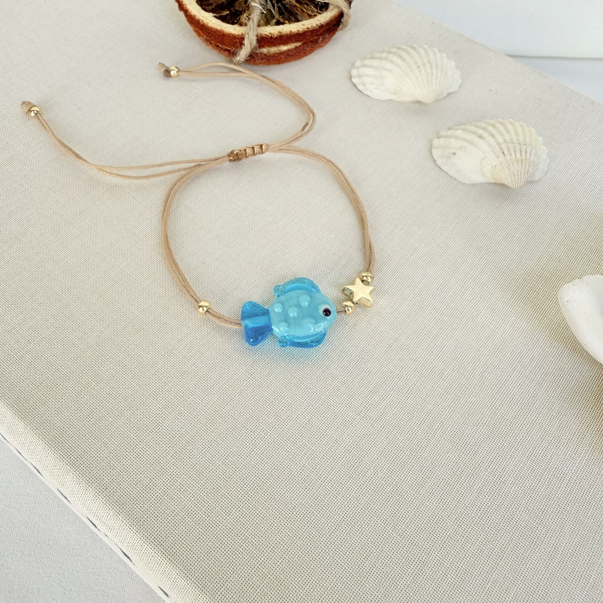 El Yapımı Cam Murano Balık Bileklik