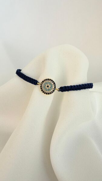 Kararmaz Garantili Nazar Boncuklu Şans Bilekliği Lacivert İpli