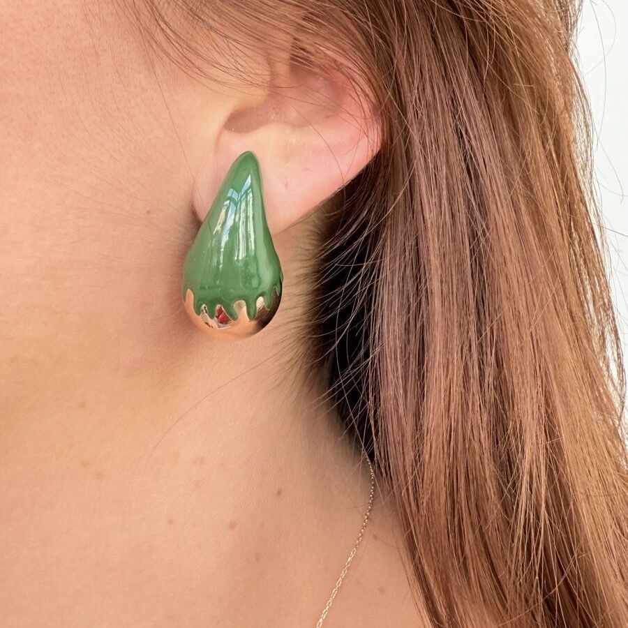 Mine Kaplamalı Tasarım Küpe