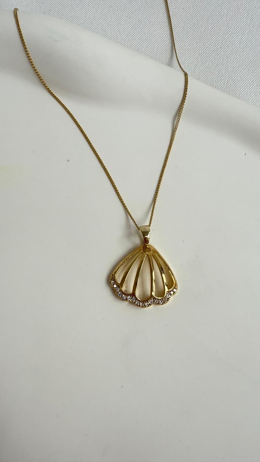 Altın Kaplama Deniz Kabuğu Kolye 45 cm